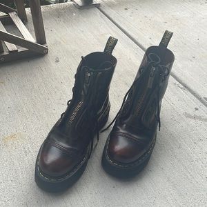 Dr. Martens Cherry Red Arcadia Sinclair Platform Boot - size 8